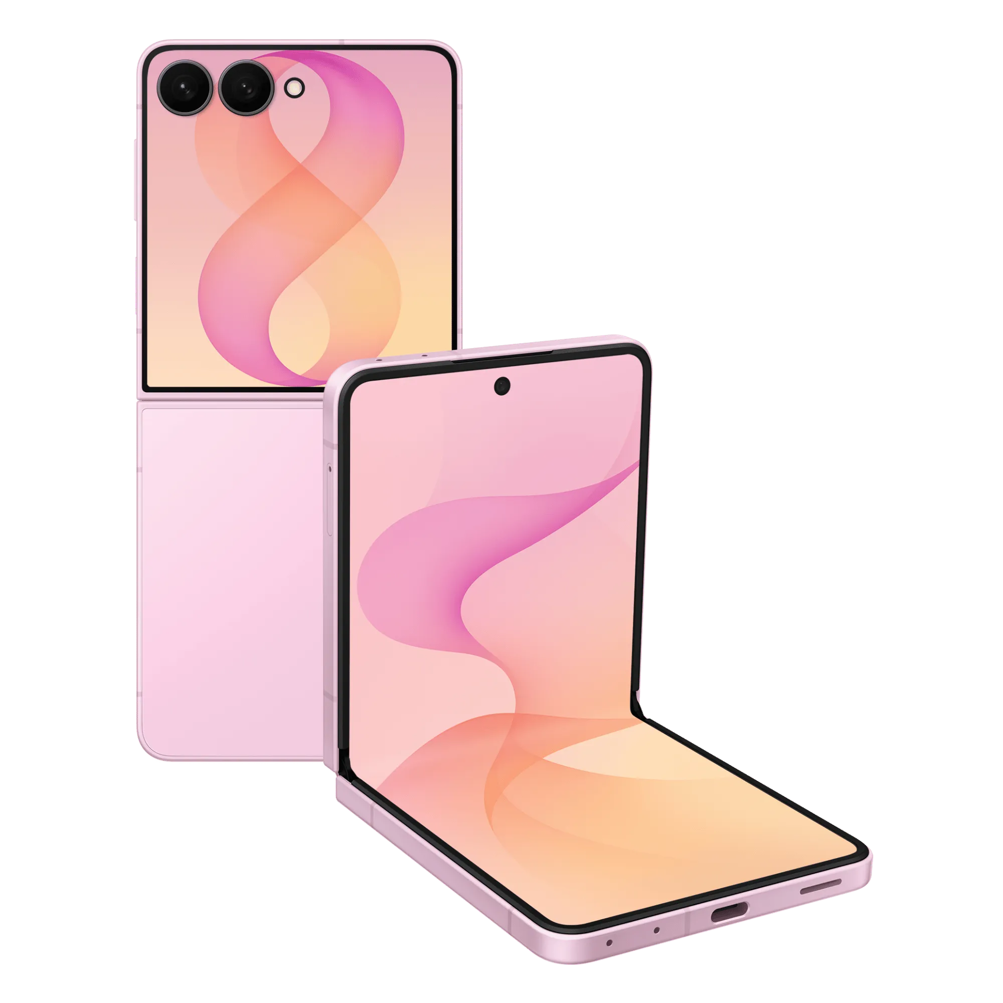 Samsung Galaxy Z Flip8 5G ( Pink, 512GB ) Samsung Galaxy Z Flip8 5G Pink 512GB foldable smartphone viewed from front and back